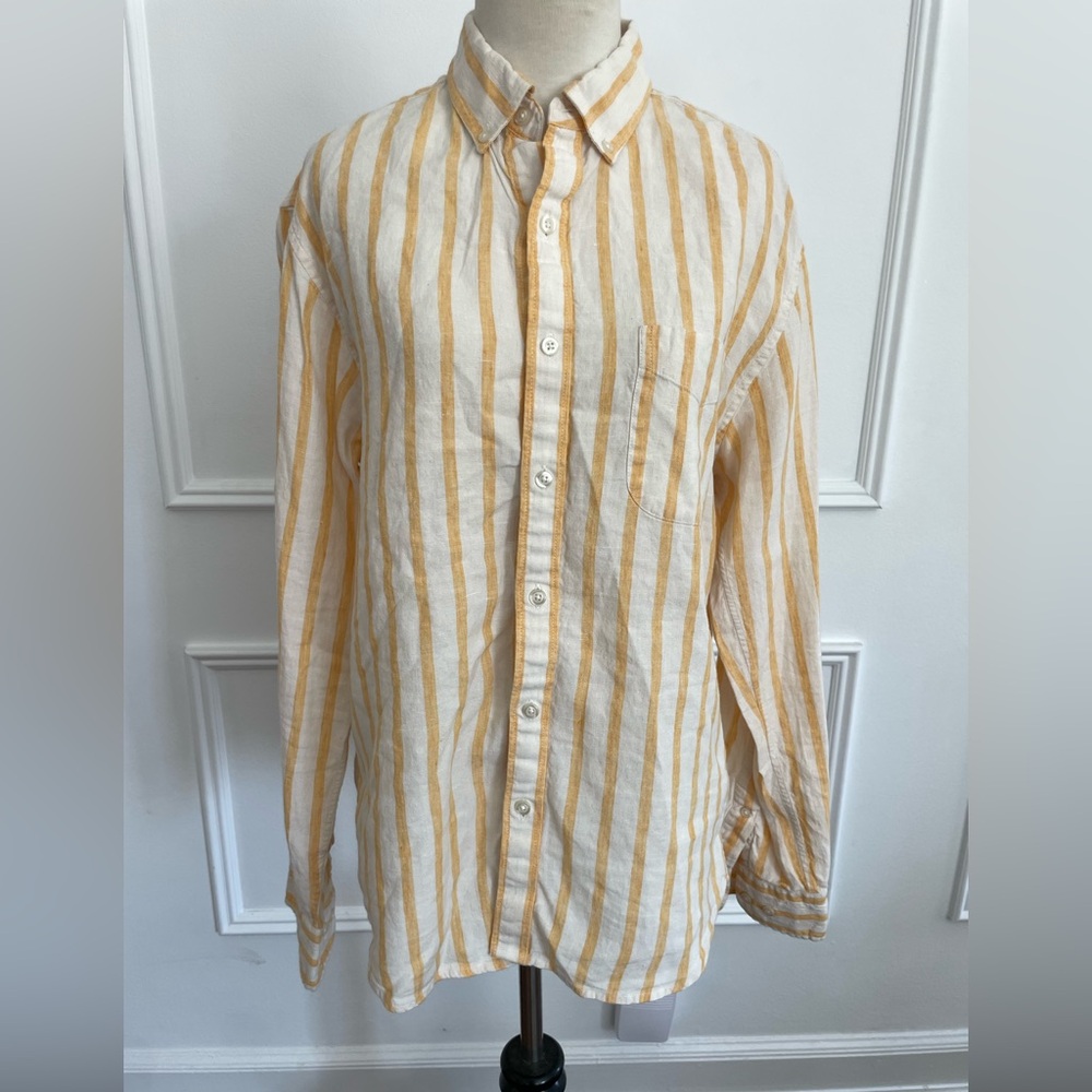 Bonobos Slim Fit Linen‑Blend Button‑Down Shirt – Men’s M